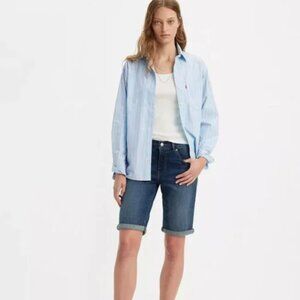 NWT Levi's Women's Classic Bermuda Denim Shorts Dark Wash Size 25